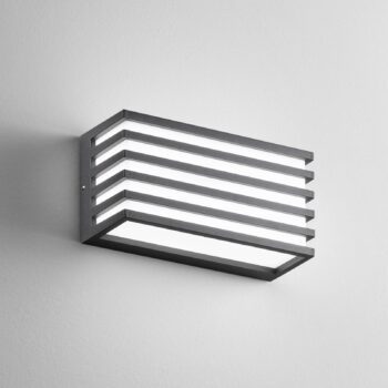 LED vonkajšie nástenné svietidlo Dukrot, antracitová, šírka 22 cm, kov