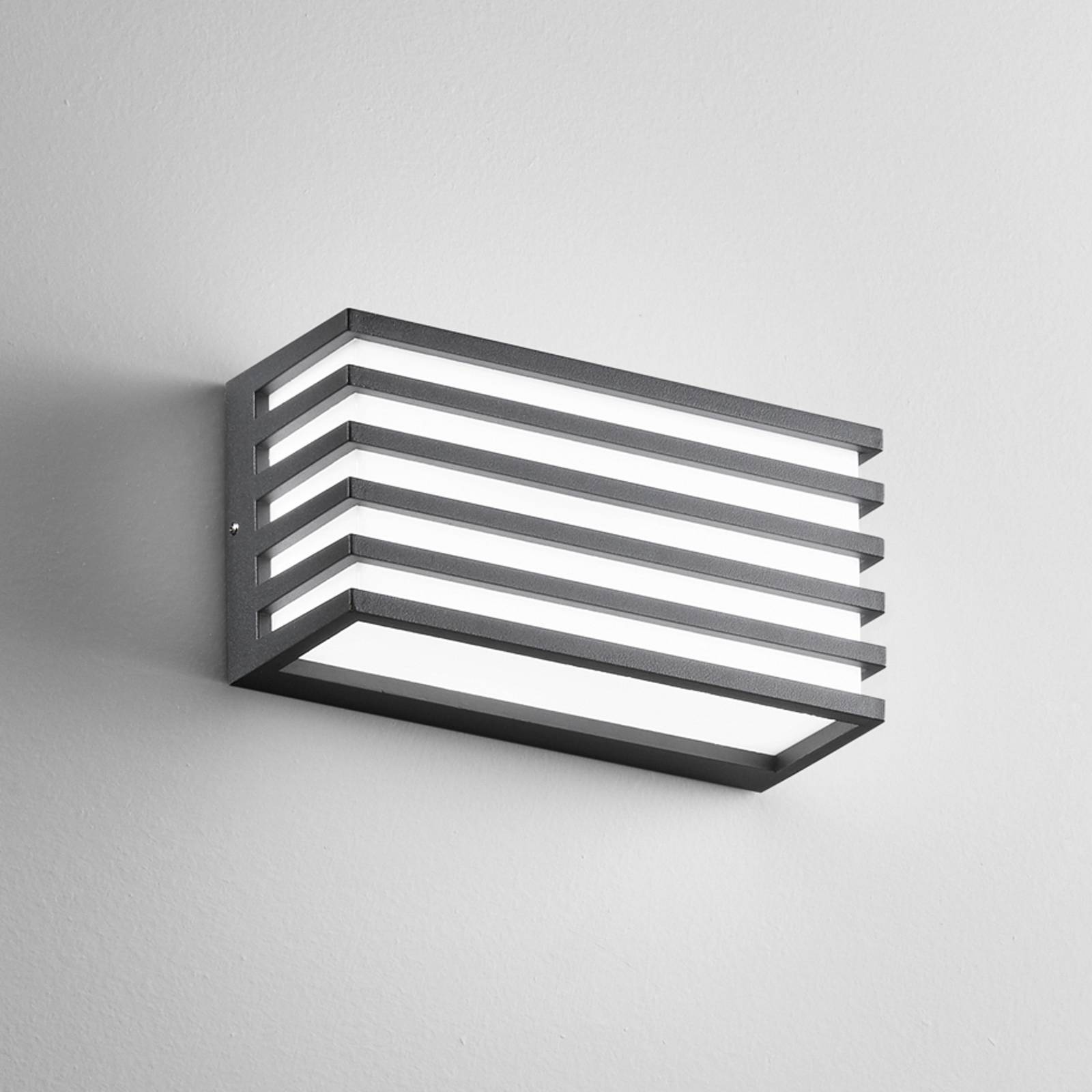 LED vonkajšie nástenné svietidlo Dukrot, antracitová, šírka 22 cm, kov LED vonkajšie nástenné svietidlo Dukrot, antracitová, šírka 22 cm, kov