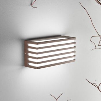 LED vonkajšie nástenné svietidlo Dukrot, bronzová, šírka 22 cm, kov