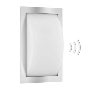 LED vonkajšie nástenné svietidlo Ivett, nerezová oceľ, senzor