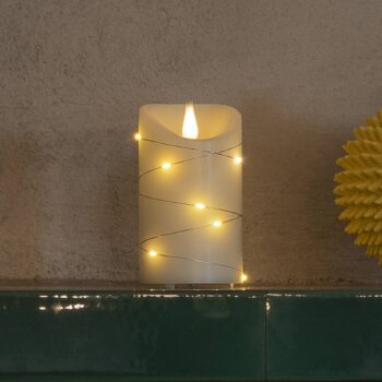 LED vosková sviečka biela Farba svetla teplá biela 17,8 cm