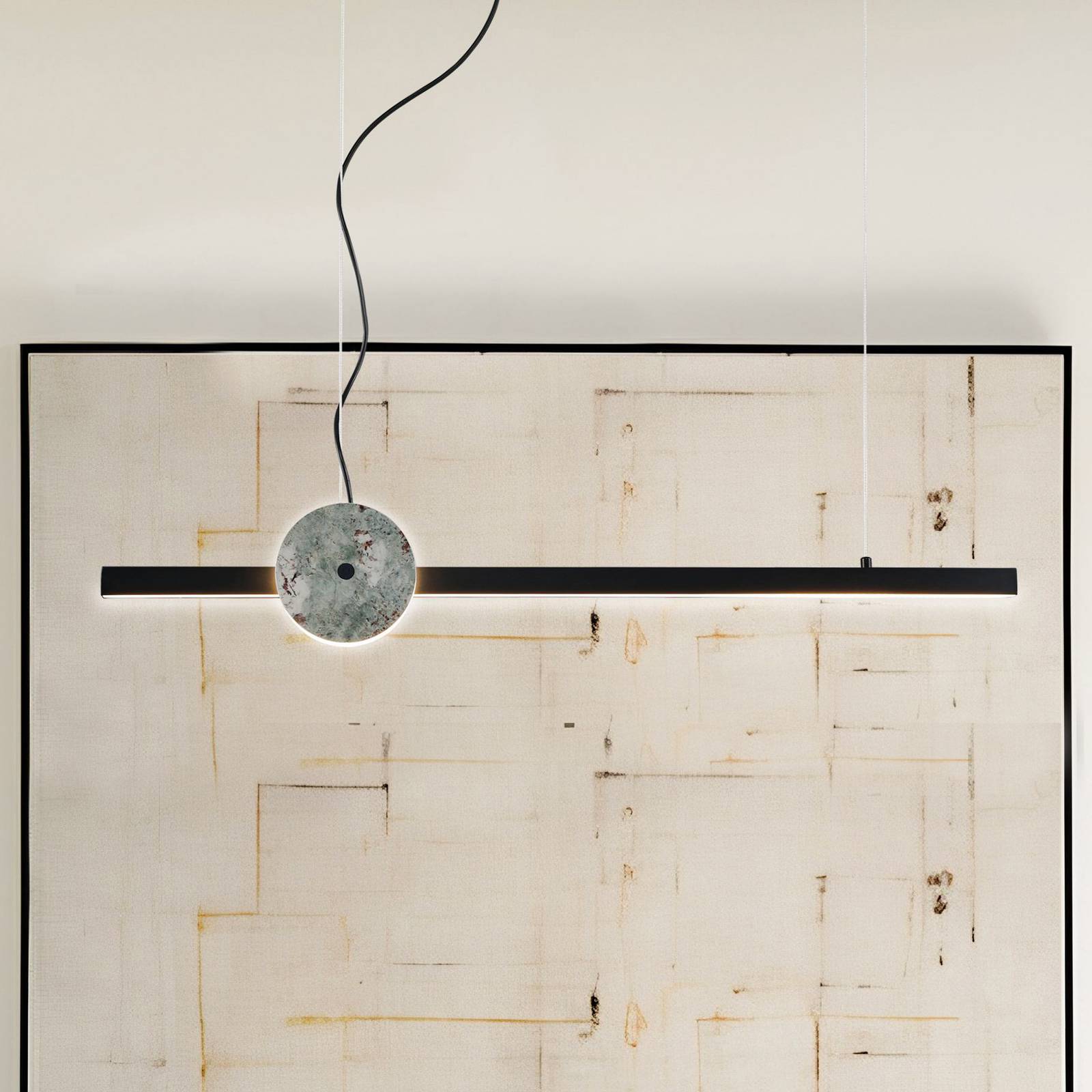 LED závesné svietidlo Anais, čierne/zelené, dĺžka 100 cm, umelý kameň LED závesné svietidlo Anais, čierne/zelené, dĺžka 100 cm, umelý kameň