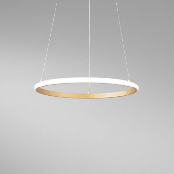 LED závesné svietidlo Axis, Ø 40 cm, zlatá farba, kov, CCT