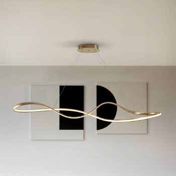 LED závesné svietidlo Lia, zlatá farba, CCT, diaľkové ovládanie, kov