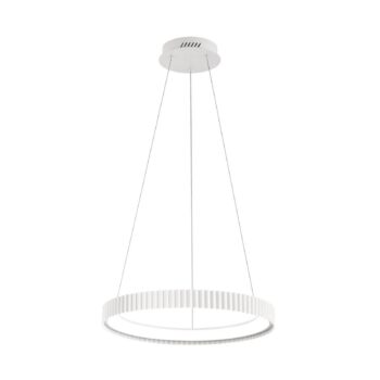 LED závesné svietidlo Niike, biele, Ø 50 cm, kov, CCT