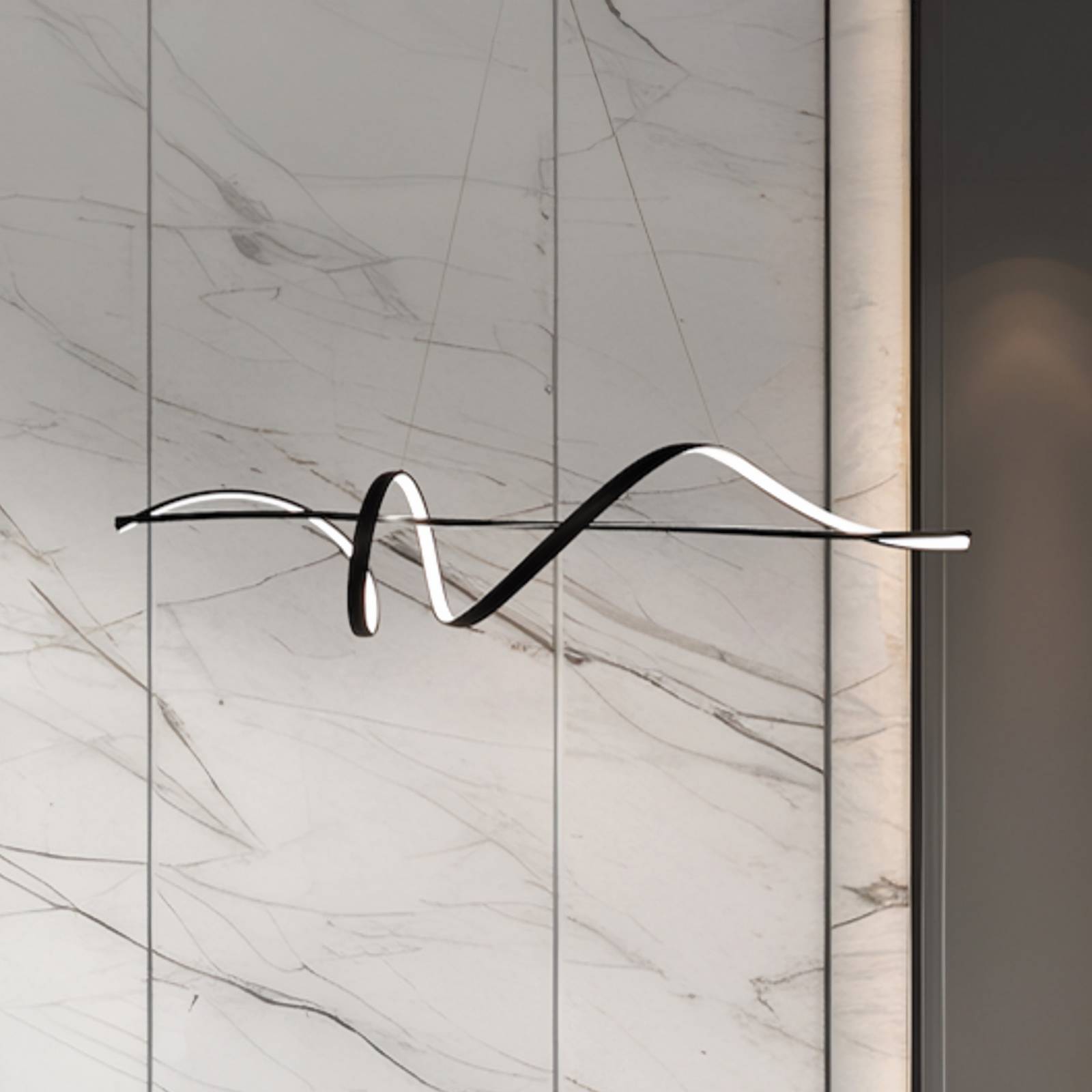 LED závesné svietidlo Sash, kov, čierne, 4 000 K LED závesné svietidlo Sash, kov, čierne, 4 000 K