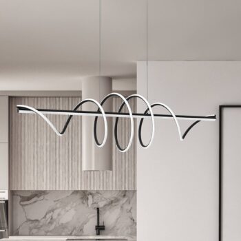 LED závesné svietidlo Twist, plast čierny, 30 W, dĺžka 110 cm