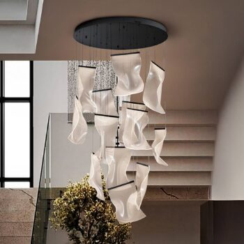 LED závesné svietidlo Velos II 13 svetiel, čierne, stmievateľné, plastové