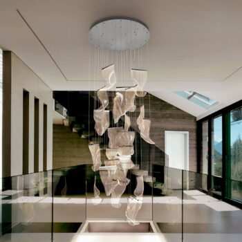 LED závesné svietidlo, chróm, 24 svetiel. , kov, plast