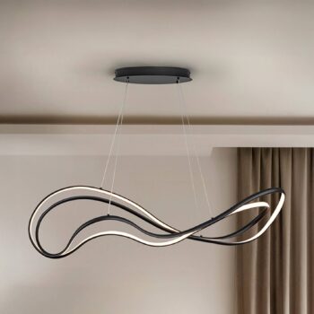 LED závesné svietidlo, matná čierna, kov, hliník