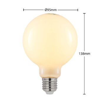 LED žiarovka E27 4W 2700K G95 Globe, stmievateľné, opálová