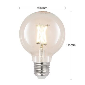 LED žiarovka E27 4W G80 2700K vlákno stmievateľné číra