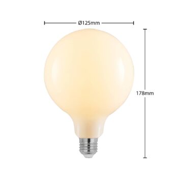 LED žiarovka E27 6W 2700K G125 Globe, stmievateľné, opálová