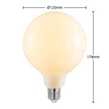 LED žiarovka E27 8 W 2 700 K G125 Globe, stmievateľné, opálová