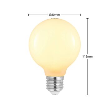 LED žiarovka E27 8W G80 2 700K stmievateľná, opálová, sada 3 ks