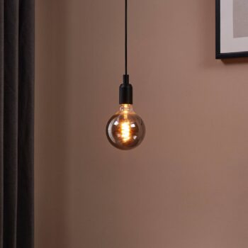 LED žiarovka E27 G125 4W čierno-transparentná