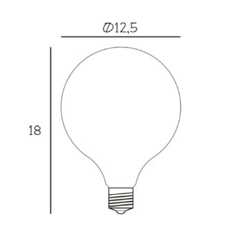 LED žiarovka Globe, E27, Ø 12,5 cm, matná, 5 W, 2 200 K