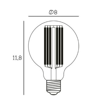 LED žiarovka Globe, E27, Ø 8 cm, 3,5 W, 2 200 K, stmievateľné