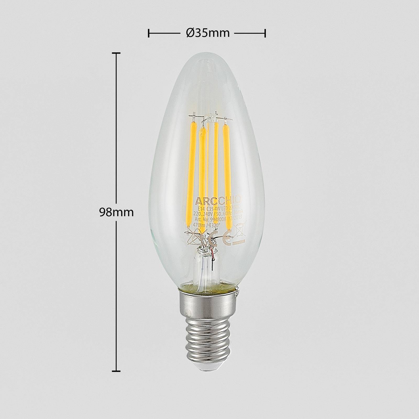 LED žiarovka filament E14 4W 827 stmievač 3 ks LED žiarovka filament E14 4W 827 stmievač 3 ks
