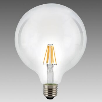 LED žiarovka globe E27 8 W 827 číra