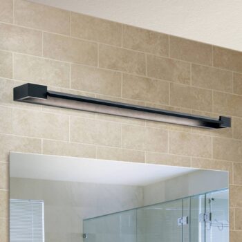 LED zrkadlové svetlo Marilyn v čiernej farbe, šírka 90 cm