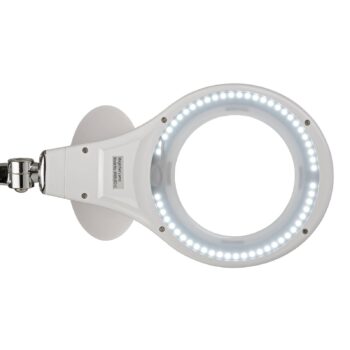 LED zväčšovacia lampa MAULmakro, biela, výška 50 cm