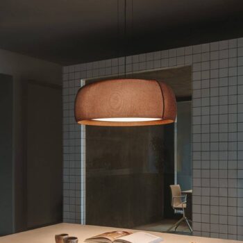 LEDS-C4 LED závesná lampa Gong, hnedá, 4 000 K, Ø 61,2 cm