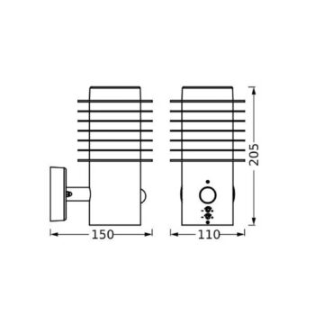 LEDVANCE LED nástenné svietidlo Endura Style Rondo tmavo sivé Senzor