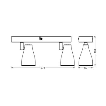LEDVANCE Pear prídavné LED svetlo GU10 2-pl. sivá
