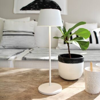 LOOM DESIGN LED dobíjacie svetlo na terasu Modi, biele 36 cm CCT