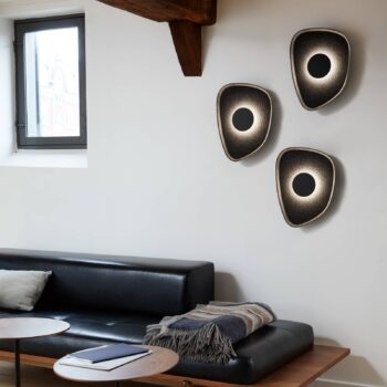 LOOM DESIGN LED nástenné svetlo Cozy, čierne, plsť, 40 x 31 cm