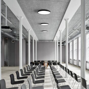 LOOM DESIGN LED stropné svietidlo Lucia, čierne, Ø 60 cm, hliník