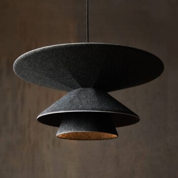 LOOM DESIGN LED závesné svietidlo Morphic, čierne, plsť, Ø 50 cm