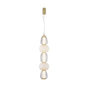 LOOM DESIGN LED závesné svietidlo Pearl 5 jantárová/zlatá sklo výška 78 cm