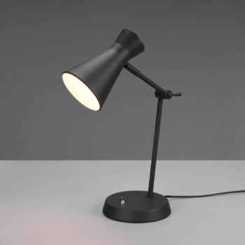 Lampa na písací stôl Enzo, 1-plameňová, čierna