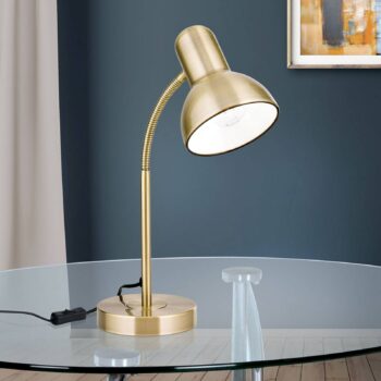 Lampa na písací stôl Nemo, flexibilná, mosadz
