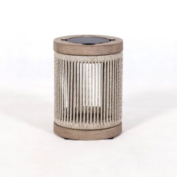 Les Jardins LED solárna stolová lampa Rop&Strip, sivá/béžová