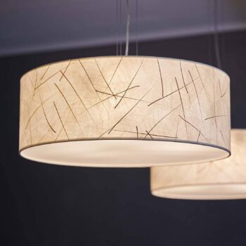 LeuchtNatur Discus závesná lampa 55cm listy biela