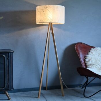 LeuchtNatur Ligno stojaca lampa, dub/listy