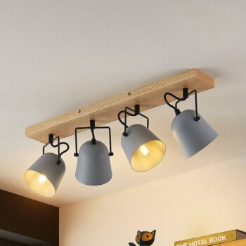 Lindby Adalin stropné svietidlo, 4-pl., sivá