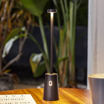 Lindby LED nabíjateľná stolová lampa Noelani, výška 30 cm, IP44,