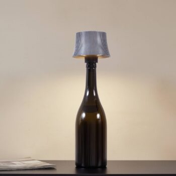 Lindby LED stolná lampa na batérie Linor, dymovo sivá, USB, stmievateľná