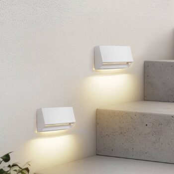 Lindby LED vonkajšie nástenné svietidlo Appeso, šírka 16 cm, sada 2 ks