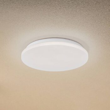 Lindby LED vonkajšie stropné svietidlo Kirkola, 4000 K, Ø 34 cm, biele