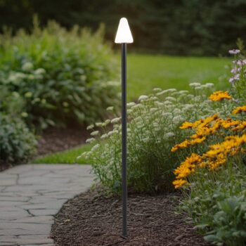 Lindby LED zemné svetlo Selinda, čierne, výška 100 cm