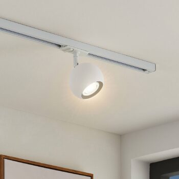 Lindby Lištový svietidlo Linaro, GU10, Ø 9 cm, biela, 1-fázové