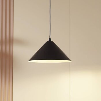 Lindby Závesné svietidlo Clarine, čierna/biela, Ø 32 cm, kov