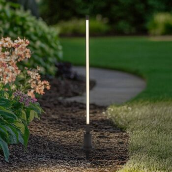 Lindby chodníkové LED svetlo Neano, 80 cm, čierne, kovové, IP65