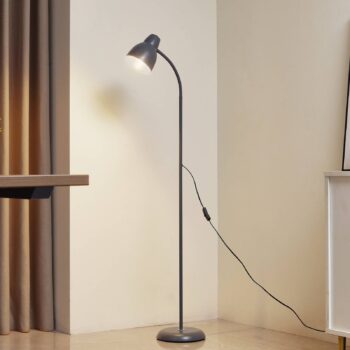 Lindby stojaca lampa Tebbi, sivá, kov, výška 150 cm