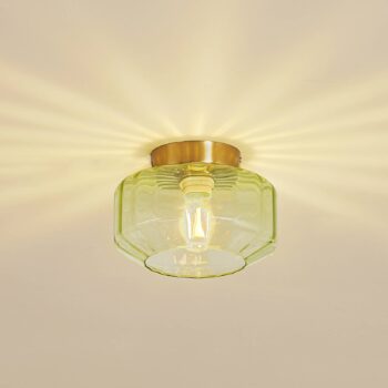 Lindby stropné svietidlo Hildur, zelené, sklo, Ø 22 cm